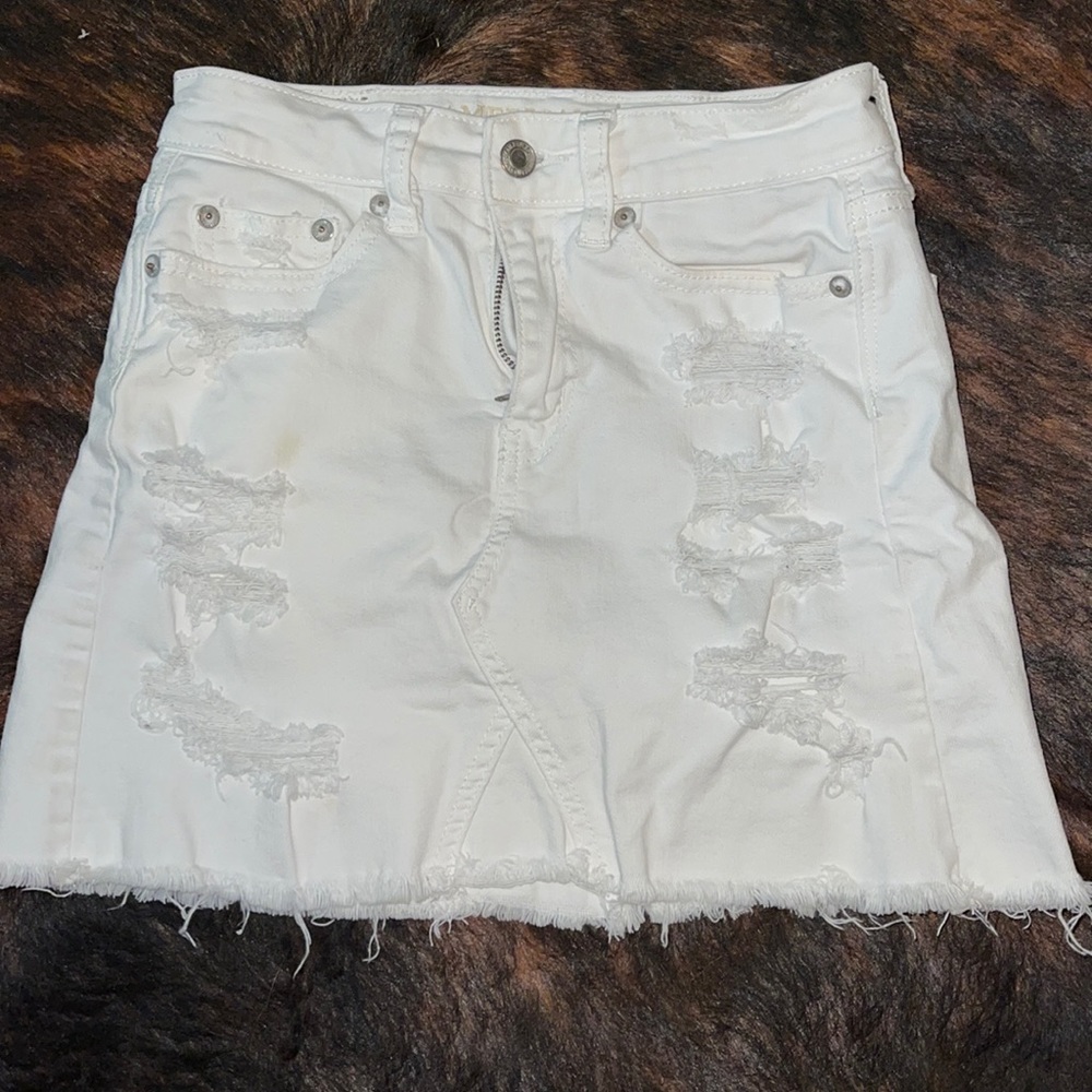 American Eagle white denim skirt
